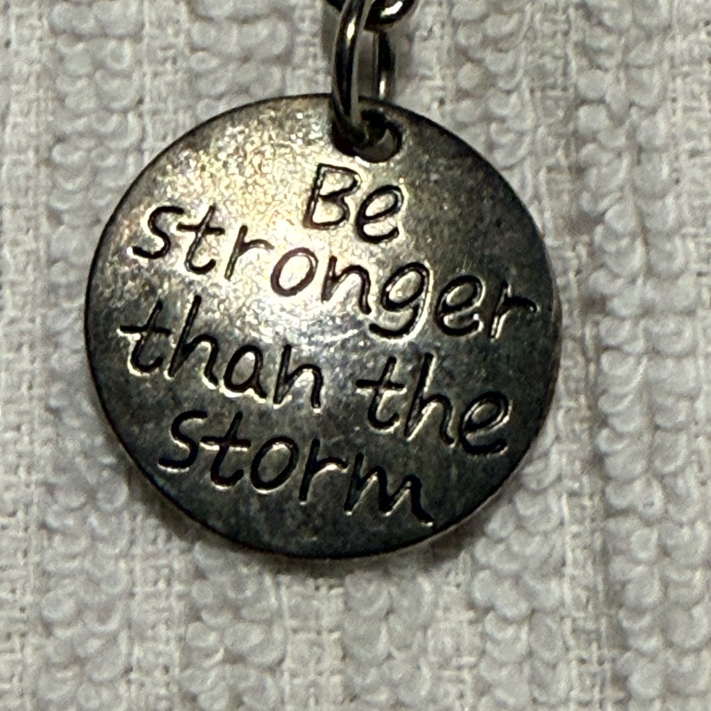 Be Stronger Than The Storm Silver Key Chain